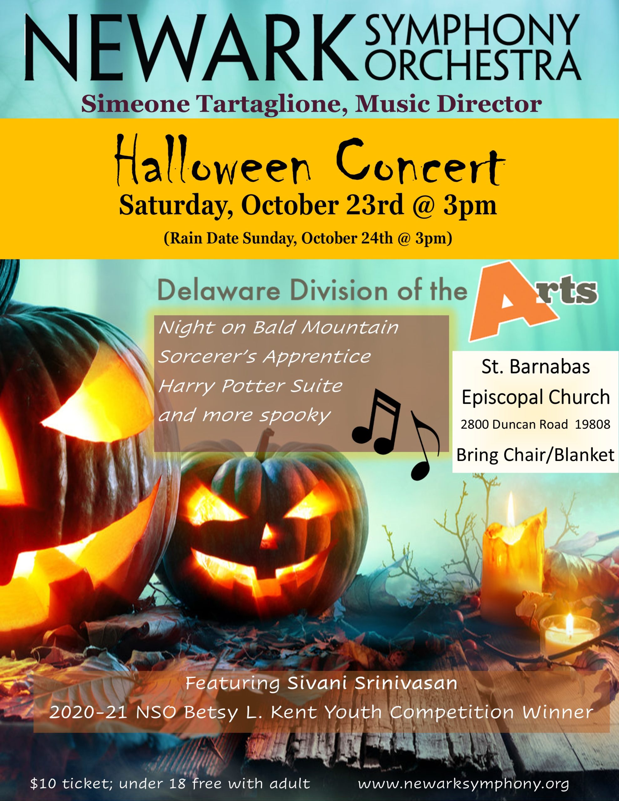 Halloween Concert 10/23/21 3pm Newark Symphony Orchestra